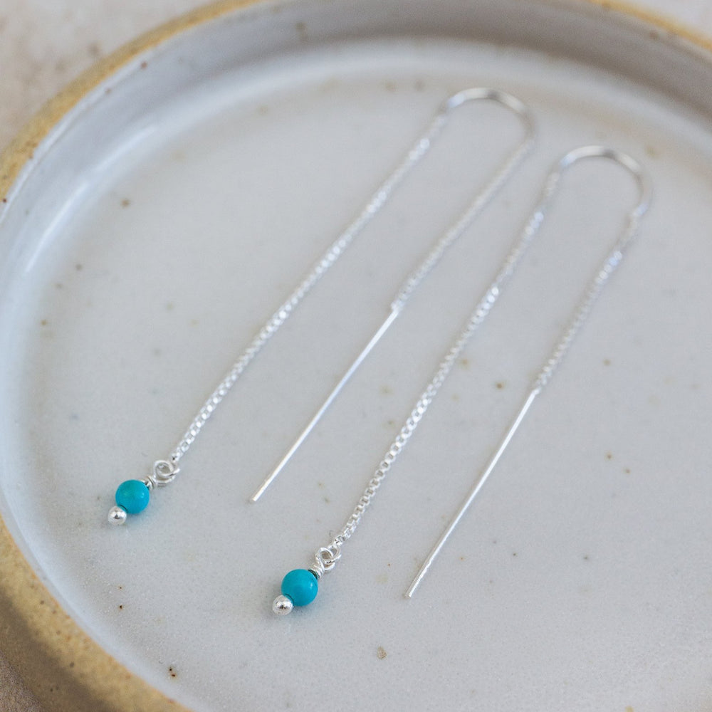 sterling silver and turquoise threader earrings