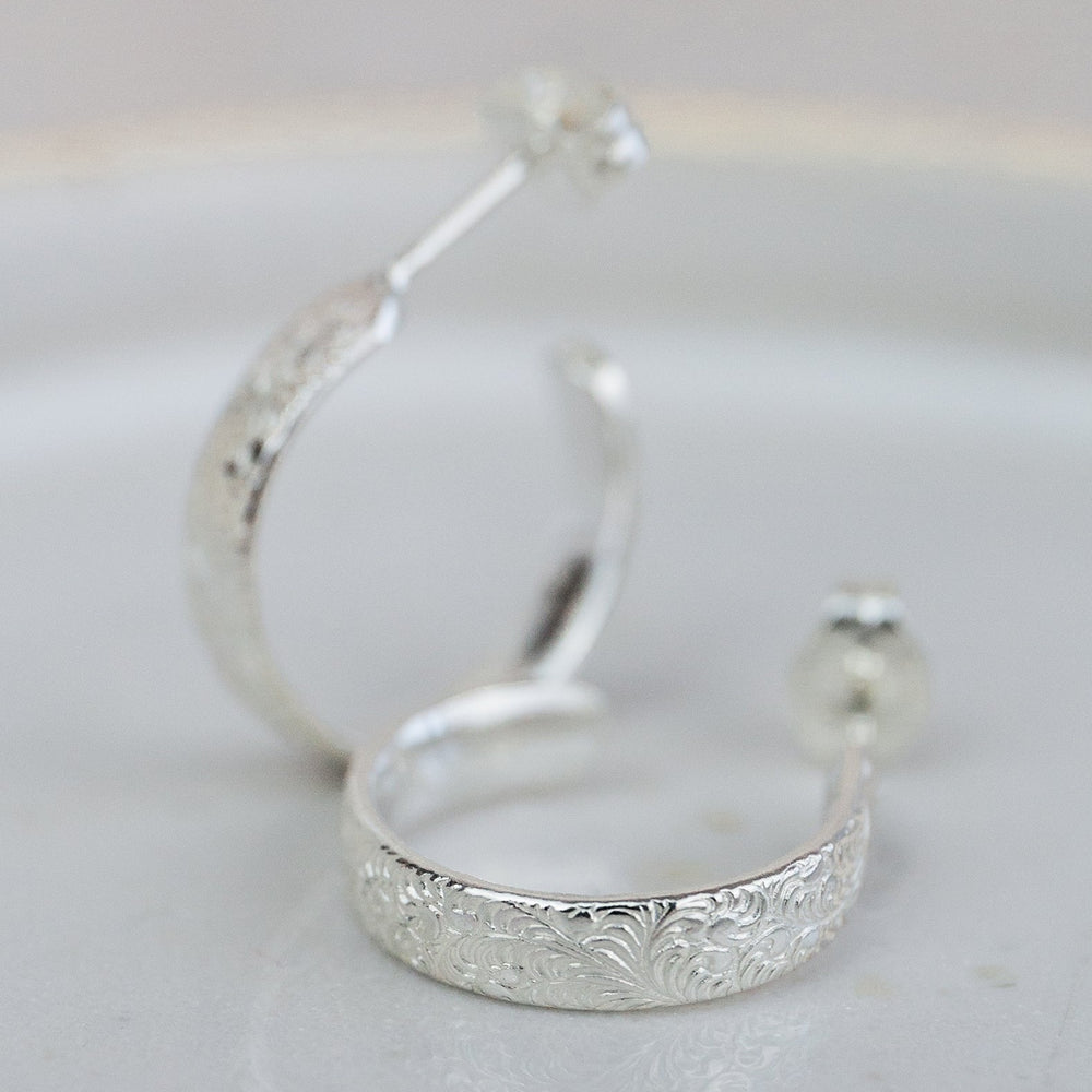 
                  
                    sterling silver mini lace everyday hoops by Lucy Kemp Jewellery
                  
                