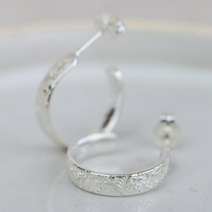 
                  
                    sterling silver mini lace everyday hoops by Lucy Kemp Jewellery
                  
                