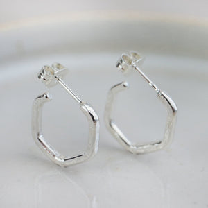 
                  
                    sterling silver mini hexagon everyday hoops
                  
                