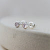 sterling silver mini rose quartz studs
