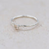 sterling silver birthstone stacking ring - rose quartz