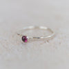 sterling silver birthstone stacking ring - ruby