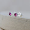 sterling silver mini ruby studs