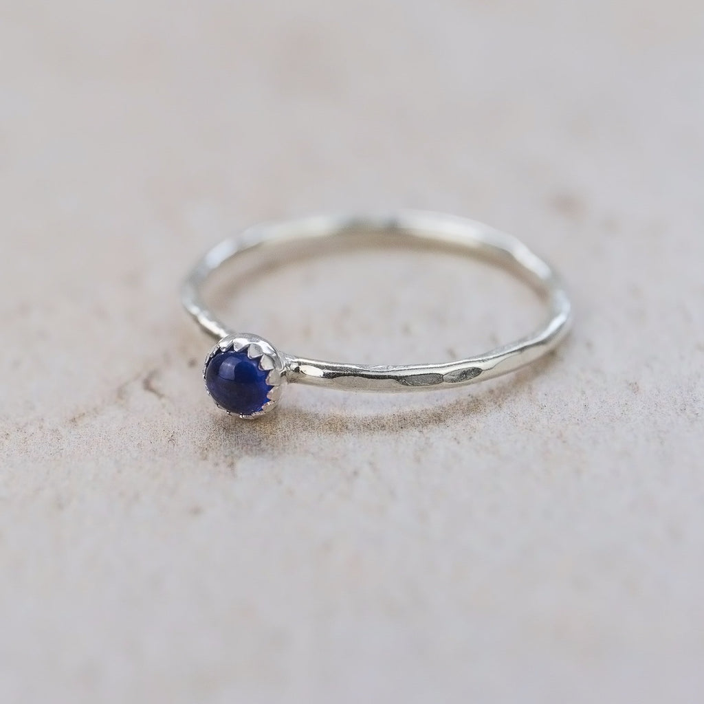 sterling silver birthstone stacking ring - sapphire