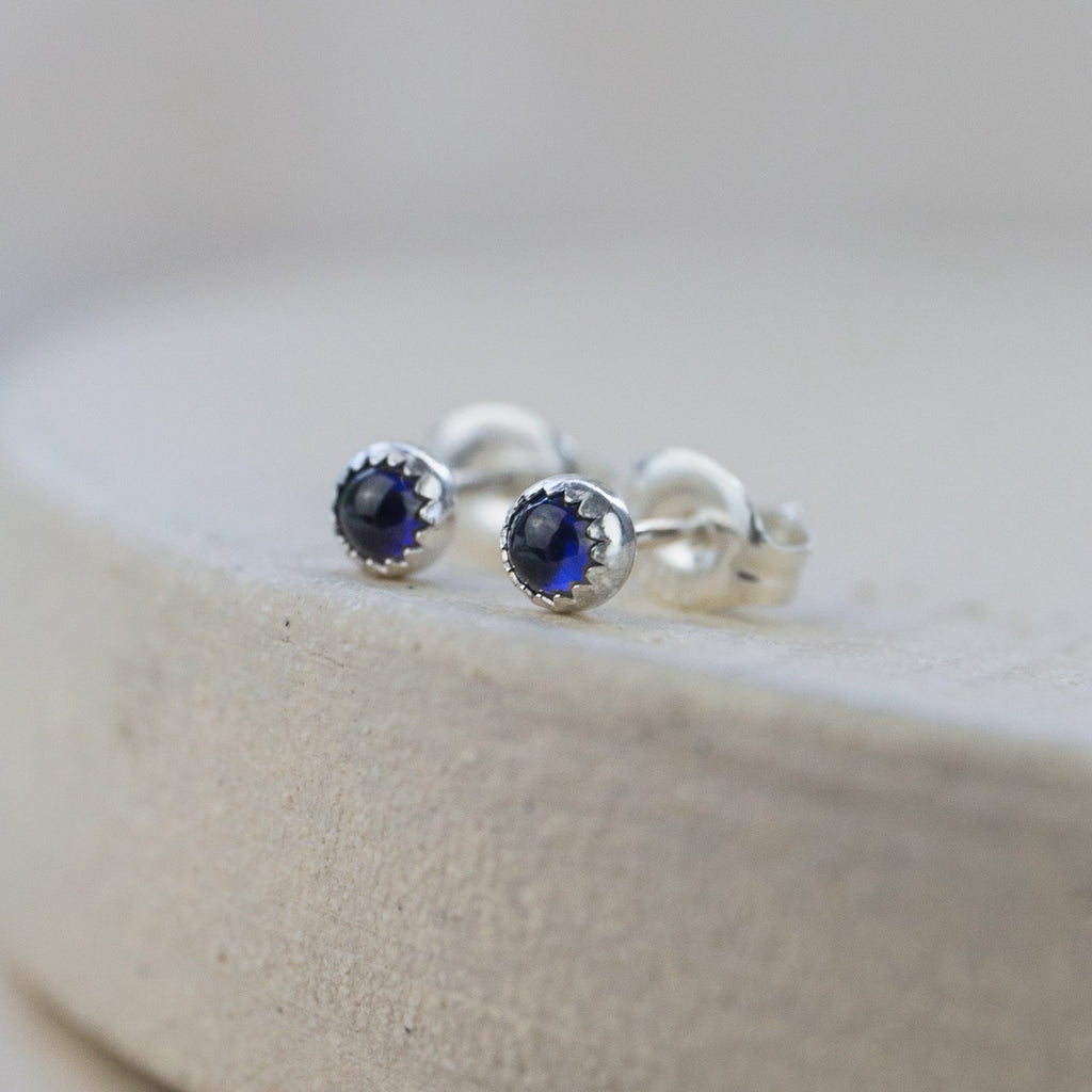 sterling silver mini sapphire studs