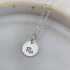 sterling silver personalised zodiac dinky pendant by Lucy Kemp Jewellery