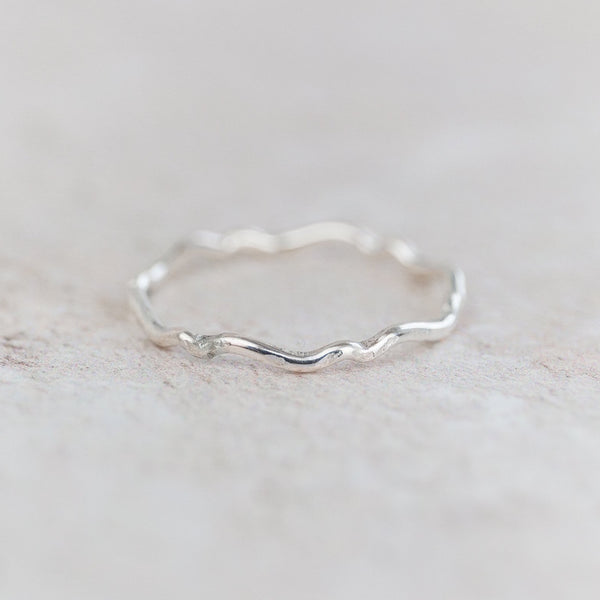 sterling silver geo scroll stacking ring