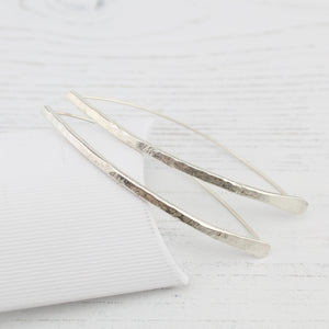 
                  
                    Sterling silver long D Statement earrings from Lucy Kemp Jewellery made in Hayle Cornwall
                  
                