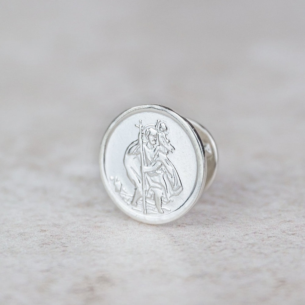 
                  
                    sterling silver St Christopher tie pin from Lucy Kemp Jewellery
                  
                