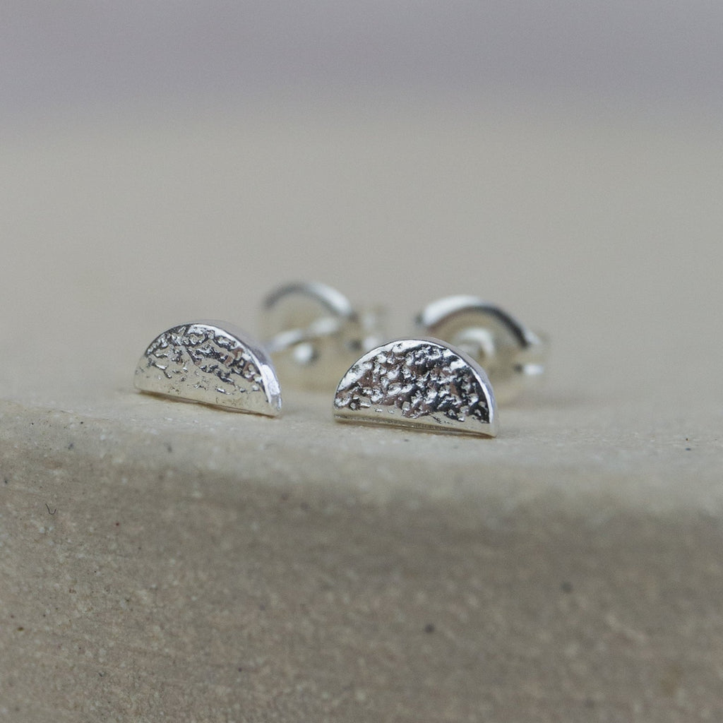 Sterling silver Mini Sunrise Studs handmade by Lucy Kemp  Jewellery