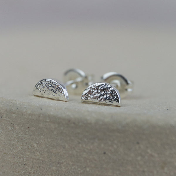 Sterling silver Mini Sunrise Studs handmade by Lucy Kemp  Jewellery