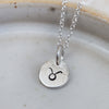 sterling silver personalised zodiac dinky pendant by Lucy Kemp Jewellery