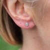 sterling silver mini teardrop studs worn
