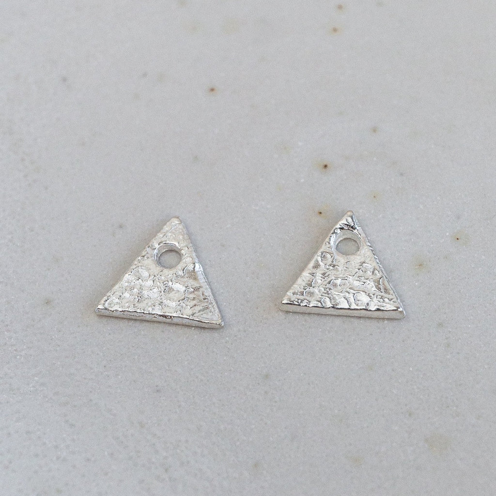 sterling silver textured triangle charms