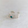 Sterling silver and semi precious turquoise birthstone toe ring handmade by Lucy Kemp Jewellery
