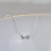 sterling silver heart bead charm necklace handmade by Lucy Kemp Jewellery - 2 charms