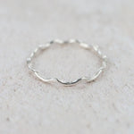 sterling silver geo wave thin stacking ring