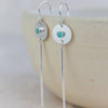 Sterling silver and semi precious birthstone stick earrings handmade by Lucy Kemp Jewellery