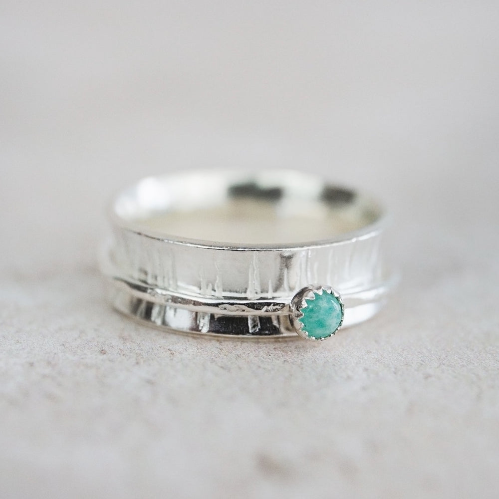 
                  
                    Sterling Silver and amazonite spinner fidget ring from Lucy Kemp Jewellery
                  
                