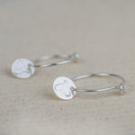 sterling silver stamped bee hoops