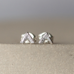 
                  
                    sterling silver mini chevrons studs by Lucy Kemp Jewellery 
                  
                