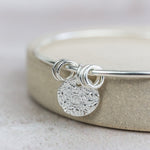 sterling silver textured circle bangle