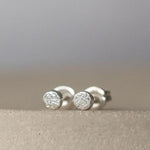 sterling silver mini circle studs by Lucy Kemp Jewellery