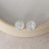 sterling silver textured circle studs by Lucy Kemp Jewellery 