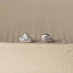 mismatch mini cloud and raindrop sterling silver studs by Lucy Kemp Jewellery