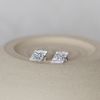 Sterling silver textured diamond studs by Lucy Kemp Jewellery
