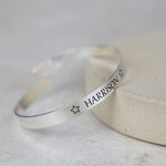 sterling silver engraved christening bangle for children handmade by Lucy Kemp Jewellery - new font