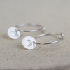 sterling silver stamped eyelashes hoops