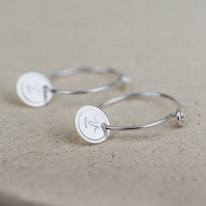 
                  
                    Sale - Sterling Silver Charm Hoops with Circle Face
                  
                