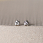 sterling silver textured mini flower studs