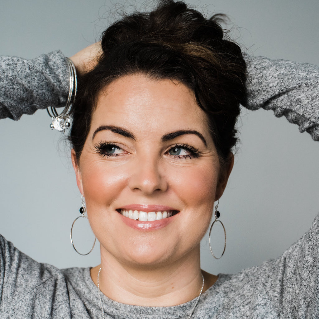 sterling silver gemstone dot earrings by Lucy Kemp Jewellery