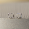 sterling silver mini geo square studs