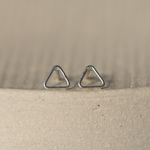 sterling silver mini geo triangle studs