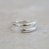 sterling silver hammered thumb adjustable ring