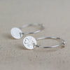 sterling silver stamped heart Pawprint hoops
