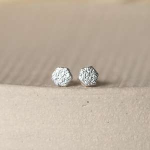 
                  
                    sterling silver min hexagon studs by Lucy Kemp Jewellery
                  
                