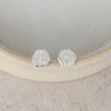 Sterling silver textured hexagon studs by Lucy kemp jewellery