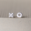 sterling silver textured mini hugs and kisses studs OX
