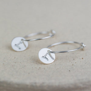 
                  
                    sterling silver stamped matching initials hoops
                  
                