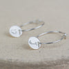 sterling silver stamped mismatch initial hoops