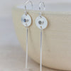 Sterling silver and semi precious birthstone stick earrings handmade by Lucy Kemp Jewellery