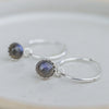labradorite sleeper gemstone hoops by Lucy Kemp Jewellery 