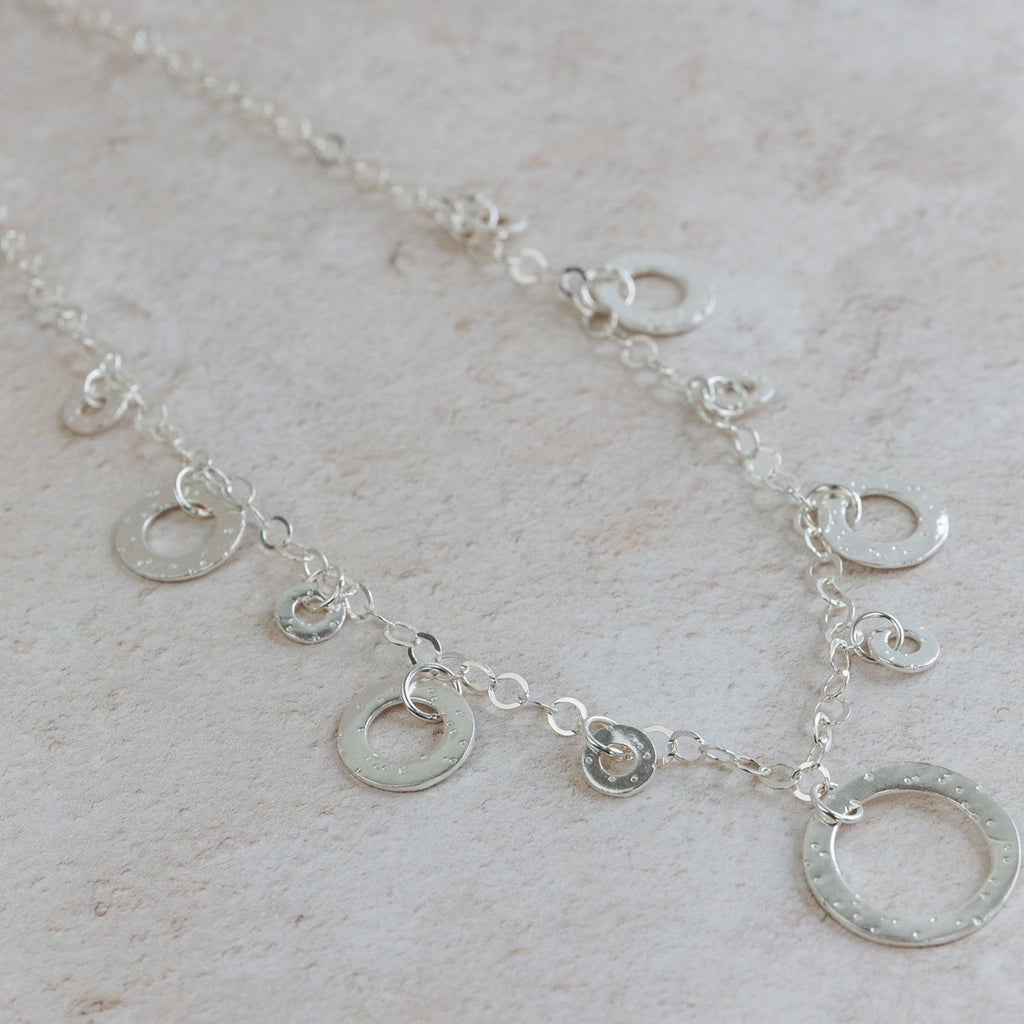 sterling silver large circles statement necklace from Lucy Kemp Jewellery