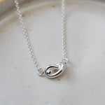 sterling silver love knot necklace by Lucy Kemp Jewellery 