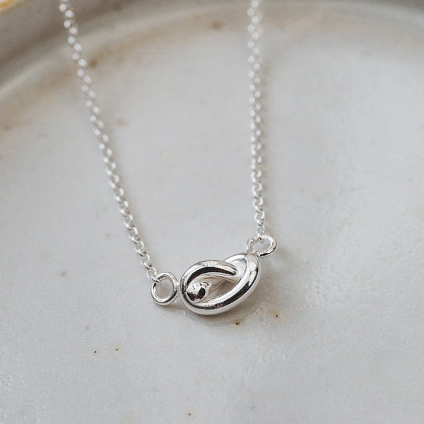 sterling silver love knot necklace by Lucy Kemp Jewellery 